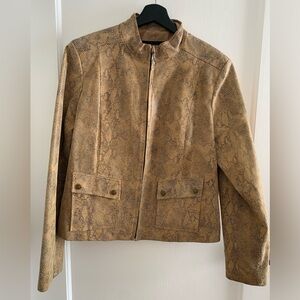Alfani Genuine Leather Snake Print Jacket